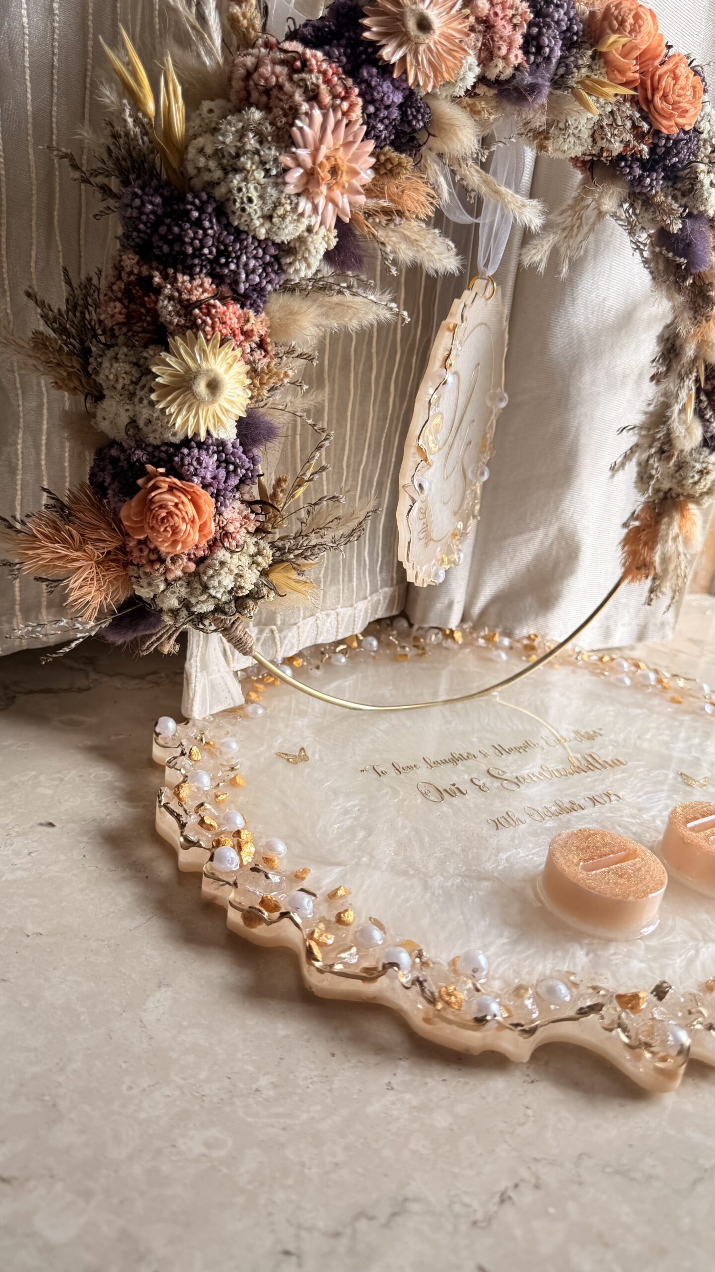 12 Inch Resin Engagement Ring Platter | Handmade Decorative Tray for Roka, Wedding, Engagement Ceremony - Image 3