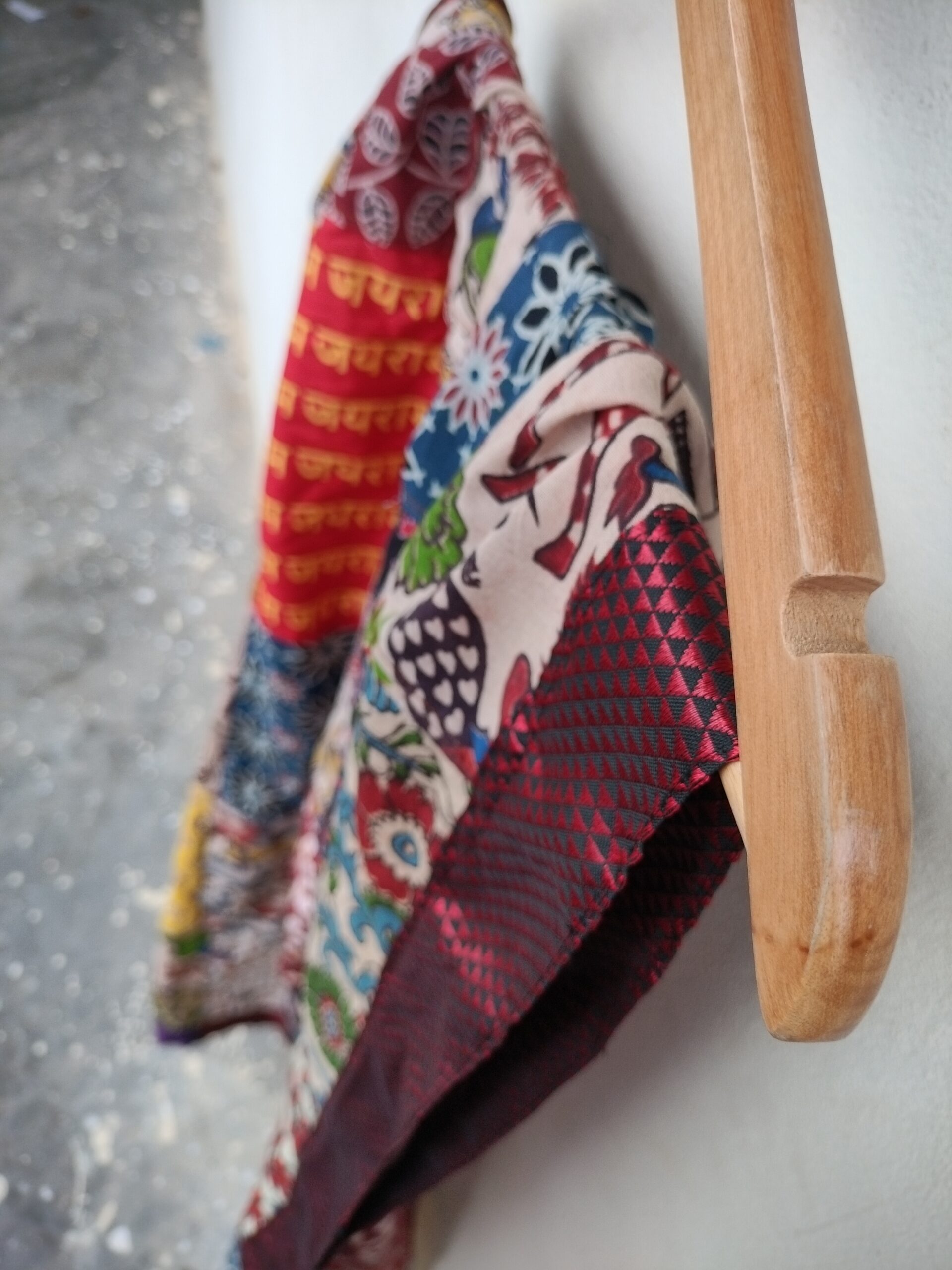 Patchwork Dupatta | Multicolour - Patchwork Stole for Women with Maroon brocade border - Image 2