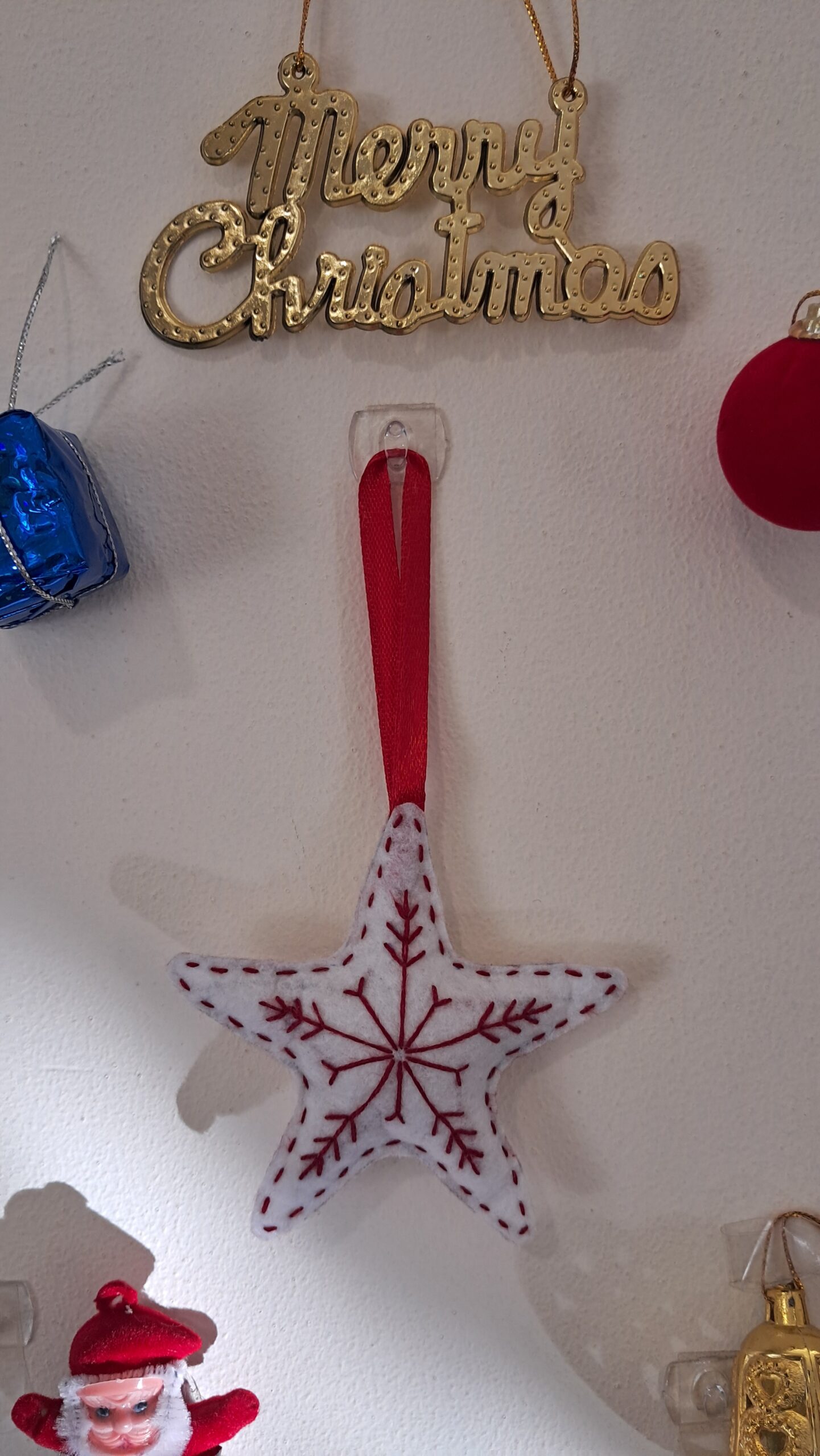 Christmas Ornaments, Hand embroidery, hand embroidered, Christmas decor, Felt, hand made, Hand crafted - Image 3